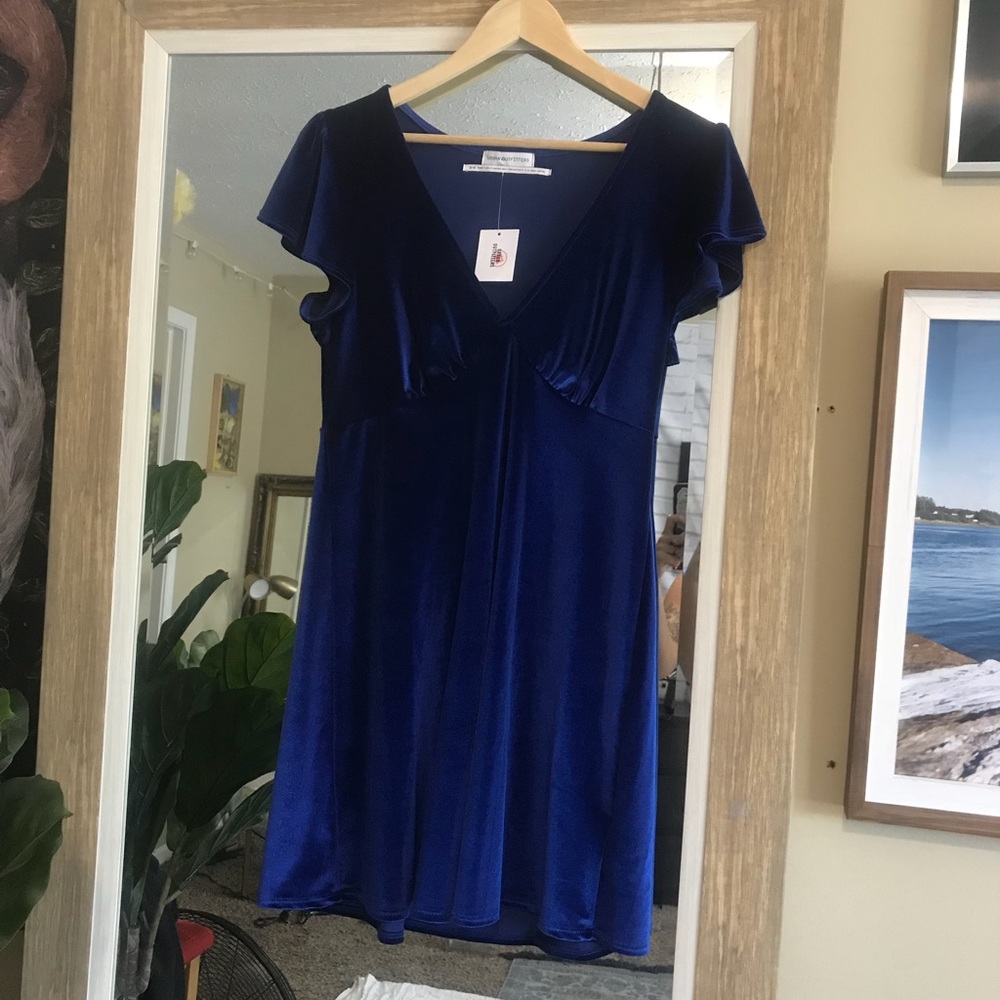 blue velvet urban outfitters dress